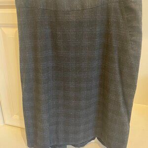 Banana Republic Plaid Straight Skirt with Kick Out